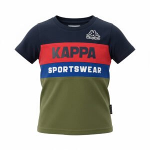 Camiseta de niños Kappa 381V83W A02 verde manga corta 100% Algodón