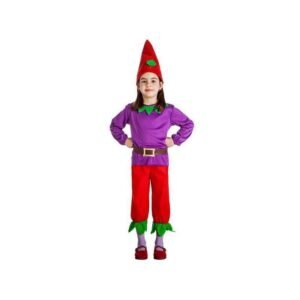 Disfraz de Duende Lila para Niños Kimokawaii, Incluye Gorro, Blusa, Cinturón y Pantalones
